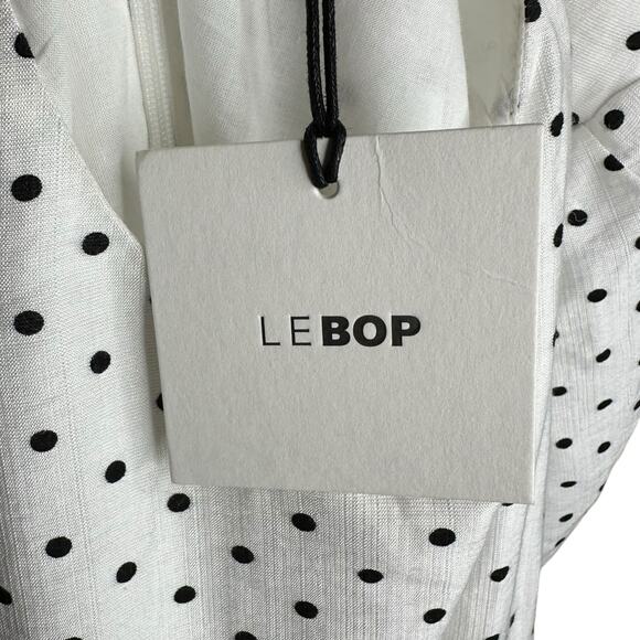 LEBOP Le Bop White Black Polka Dot Retro Mini Dress Georgia Style Women's Medium - Picture 7 of 11